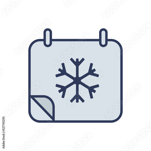 Flat filled outline modern vector icon for winter