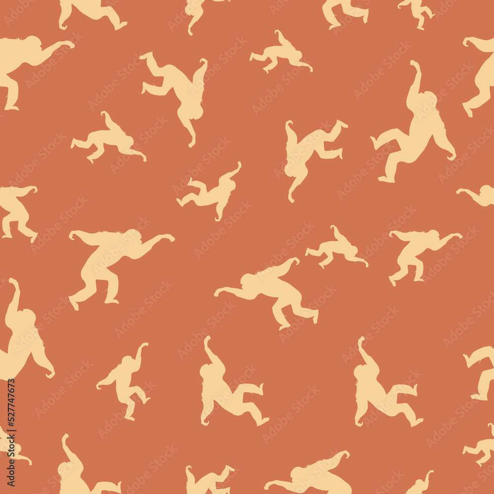 Scattered monkey repeating seamless pattern Scattered monkey repeating seamless pattern
