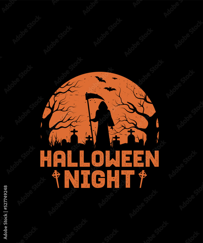 Halloween logo vector T-shirt design Halloween concept illustration