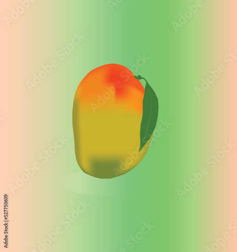  mango red yellow fruit sliced ​​isolated on white background