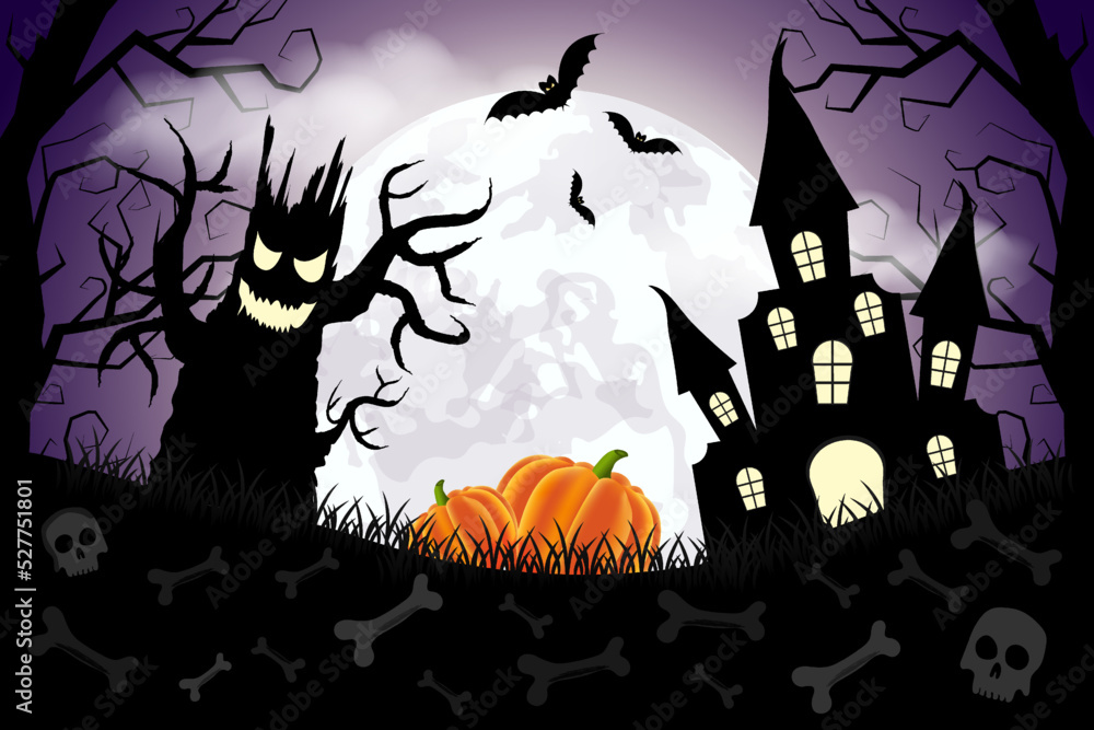 Halloween vector. Gloomy illustration for the holiday.