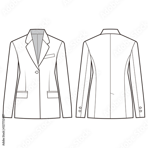 Clover jacket Flat Drawing Fashion Flat Sketches