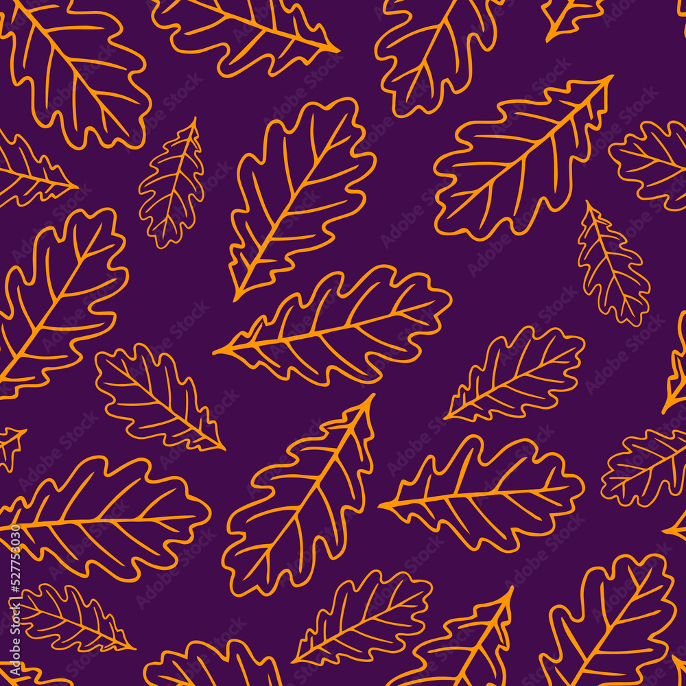 Seamless pattern with autumn leaves. Hand drawn vector illustration. Seamless pattern with autumn leaves. Hand drawn vector illustration.