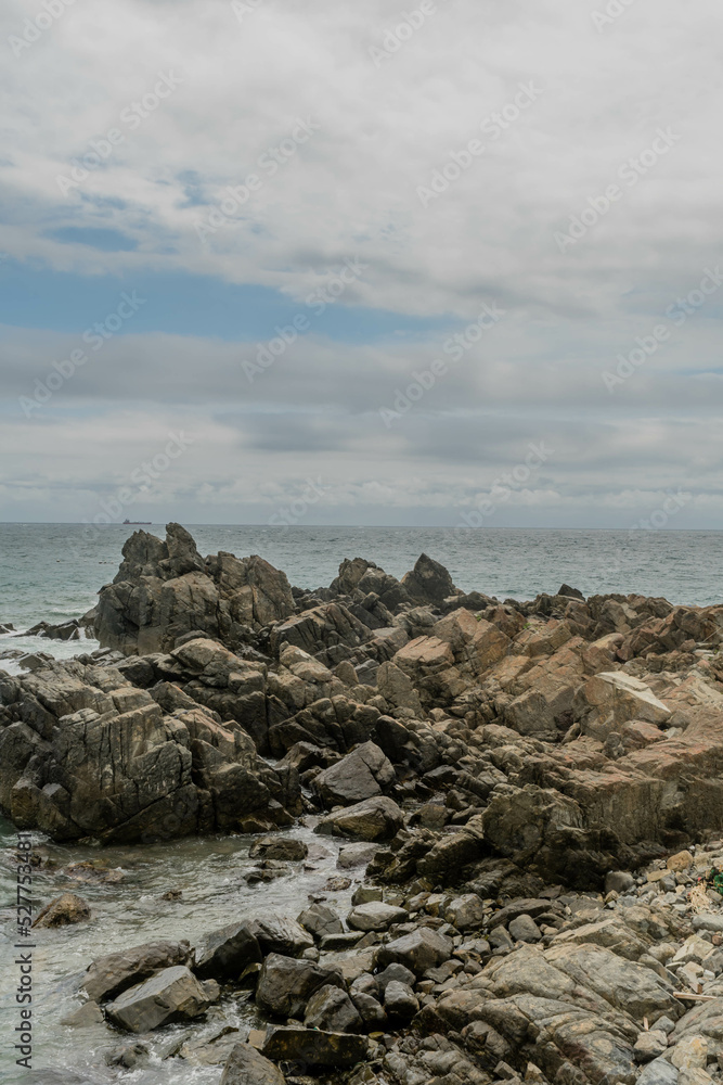 Rock formations in ocean cove