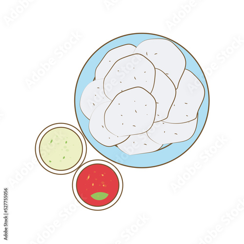 Indian breakfast dish 'Idly with Sambar and Chutney' 