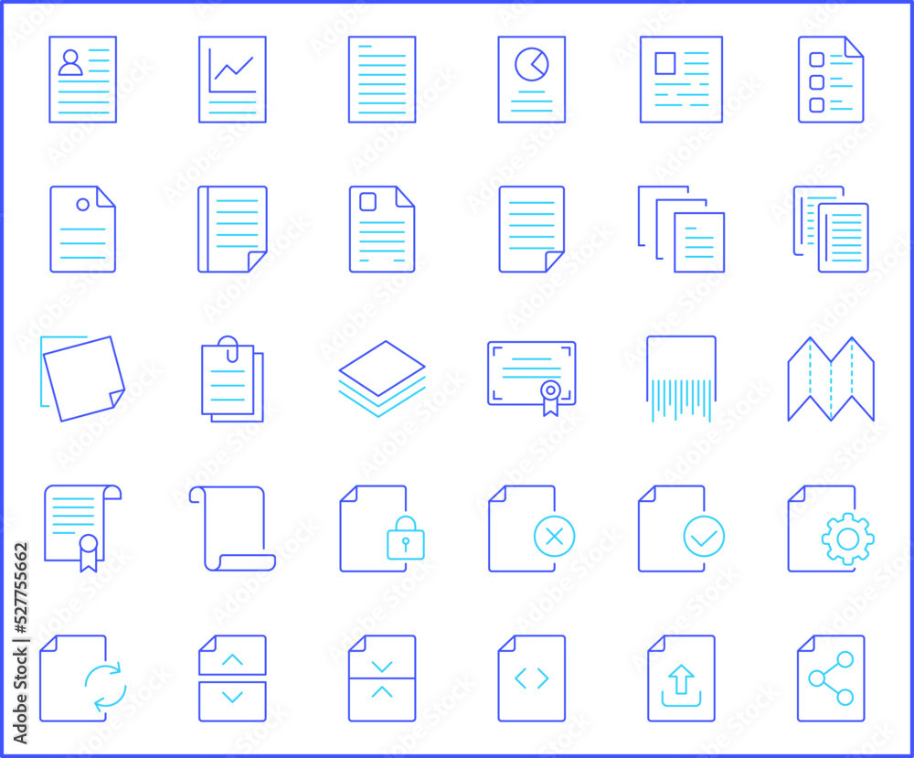 Simple Set of paper Related Vector Line Icons. Contains such Icons as report, document, file, attachment, shredder, stationery, notes, paperclip and more. Simple Set of paper Related Vector Line Icons. Contains such Icons as report, document, file, attachment, shredder, stationery, notes, paperclip and more.