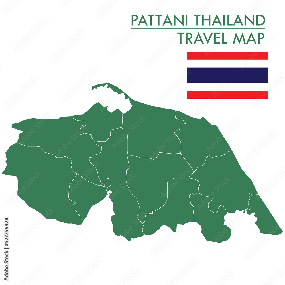 Green Map Pattani Province is one of the provinces of Thailand Stock ...