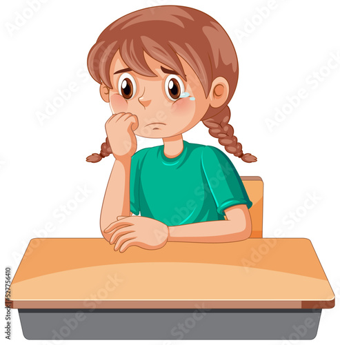 Sad girl with face expression