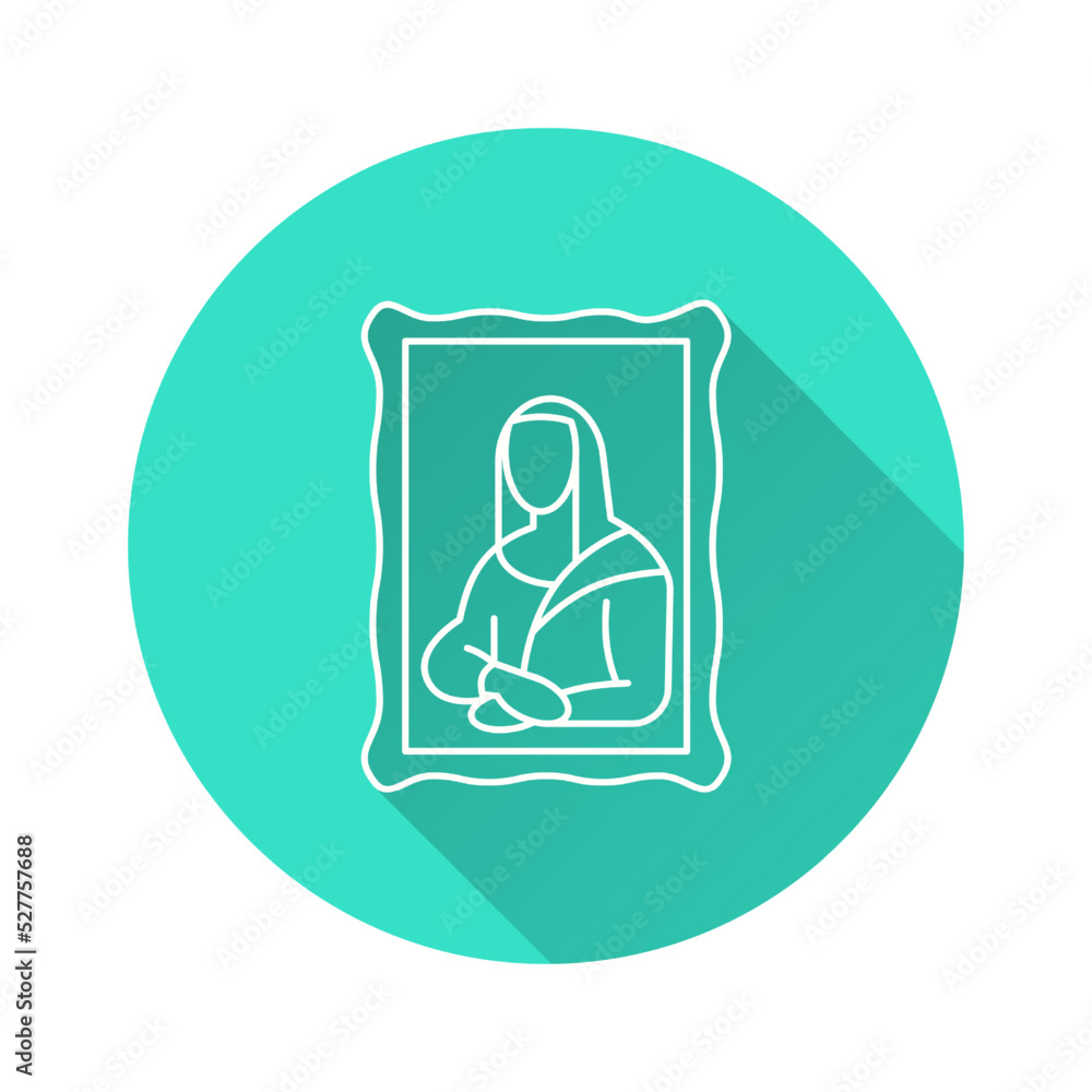 Painting icon with long shadow for graphic and web design. Painting icon with long shadow for graphic and web design.