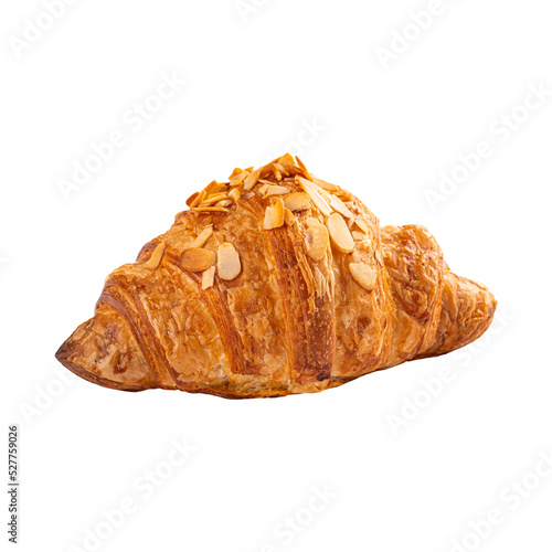 Bild auf Leinwand Croissant with sliced almond isolated png