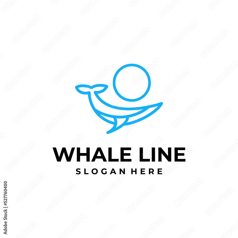 Whale logo design with line Whale logo design with line