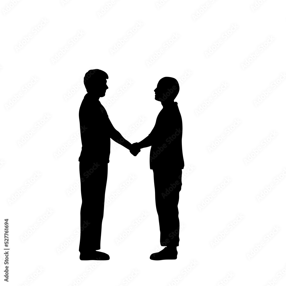 Shaking Hands Man Silhouette Icon