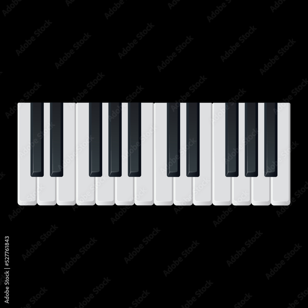 realistic piano keys flat vector illustration isolated on white background realistic piano keys flat vector illustration isolated on white background