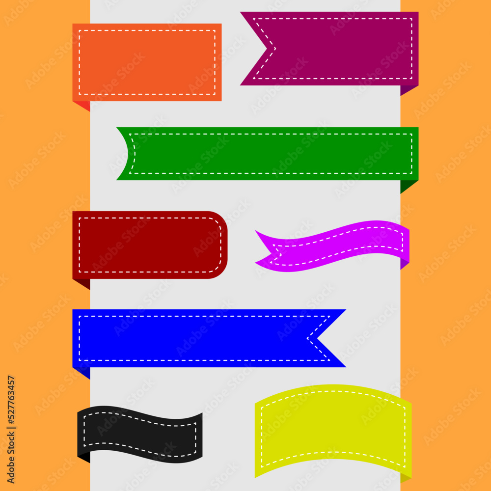 Set of color ribbons. Vector illustration