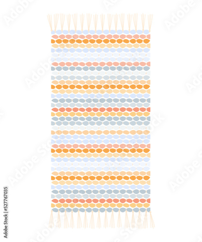 Rag rug vector illustration. Striped rag carpet.