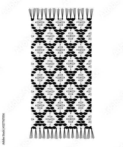 Rag rug with geometric pattern, vector illustration.