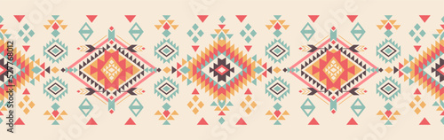 Vector seamless decorative ethnic pattern. Indian motifs. Design for background, carpet, wallpaper, clothing and other. Vector illustration. Aztec style.