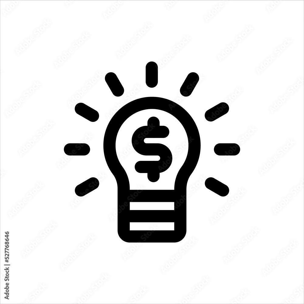 light bulb and dollar icon, outline style, editable vector light bulb and dollar icon, outline style, editable vector
