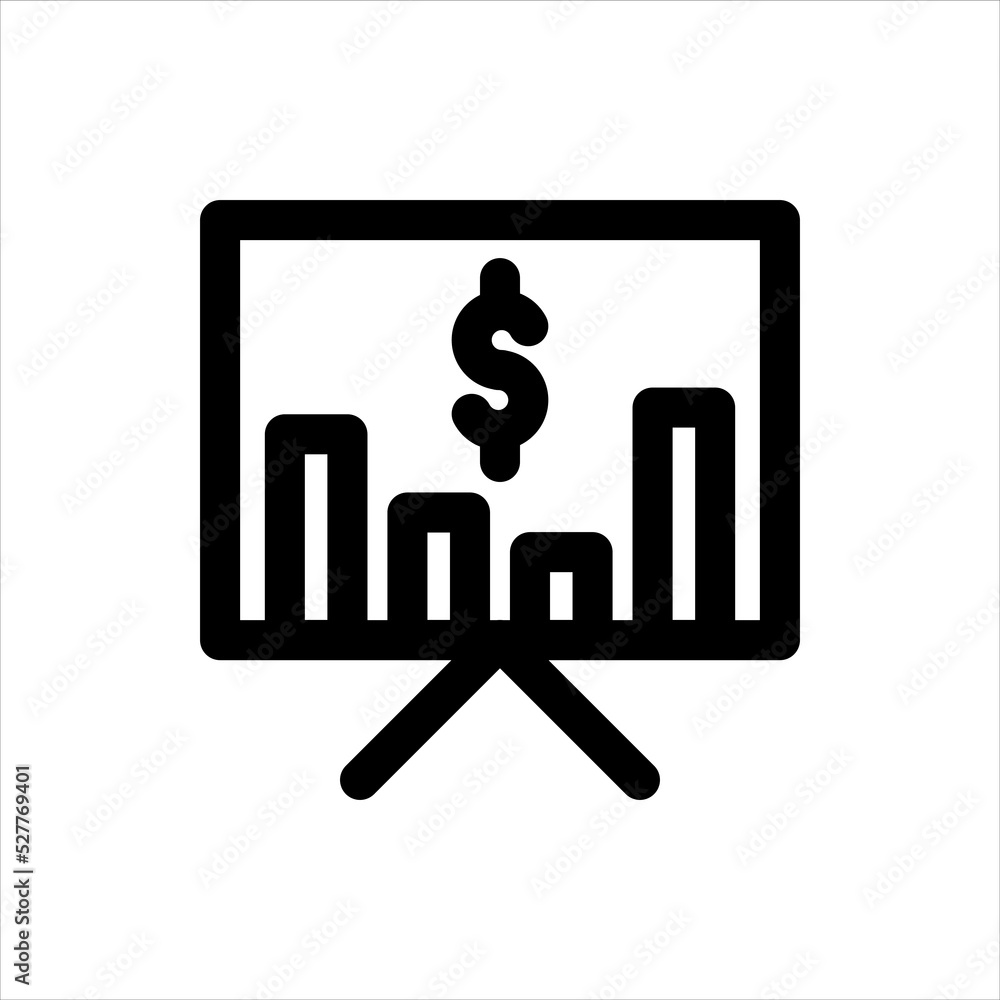 chart and dollar icons, outline style, editable vector chart and dollar icons, outline style, editable vector