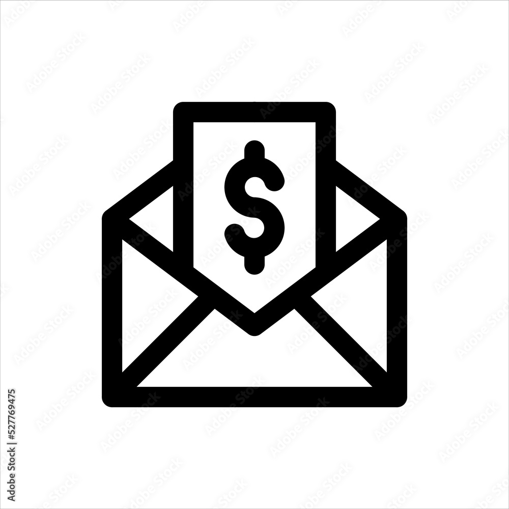 email and dollar icon, outline style, editable vector email and dollar icon, outline style, editable vector