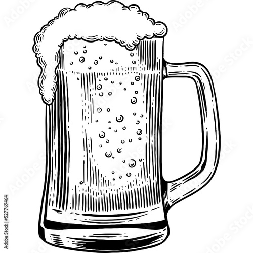 Hand drawn Glass of Beer Sketch Illustration