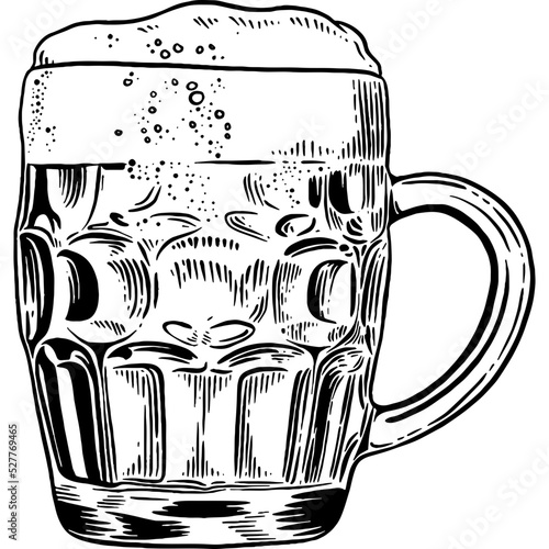 Hand drawn Glass of Beer Sketch Illustration