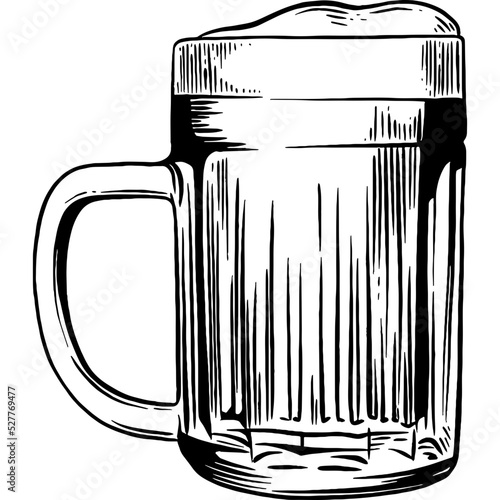 Hand drawn Glass of Beer Sketch Illustration