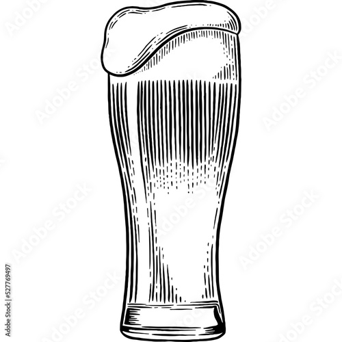 Hand drawn Glass of Beer Sketch Illustration