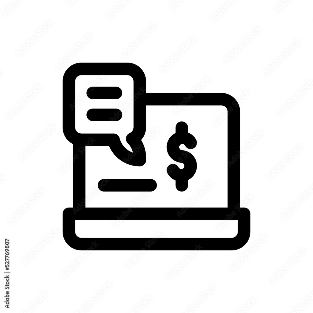 business laptop icon, outline style, editable vector business laptop icon, outline style, editable vector