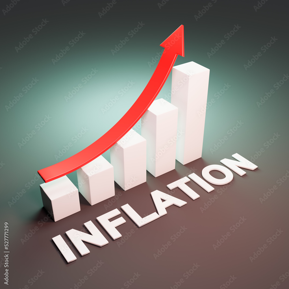 Inflation Rising Bar Chart on Dark Background Inflation Rising Bar Chart on Dark Background