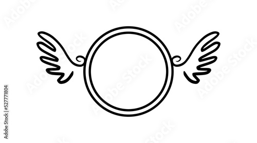 angel wings circle frame
