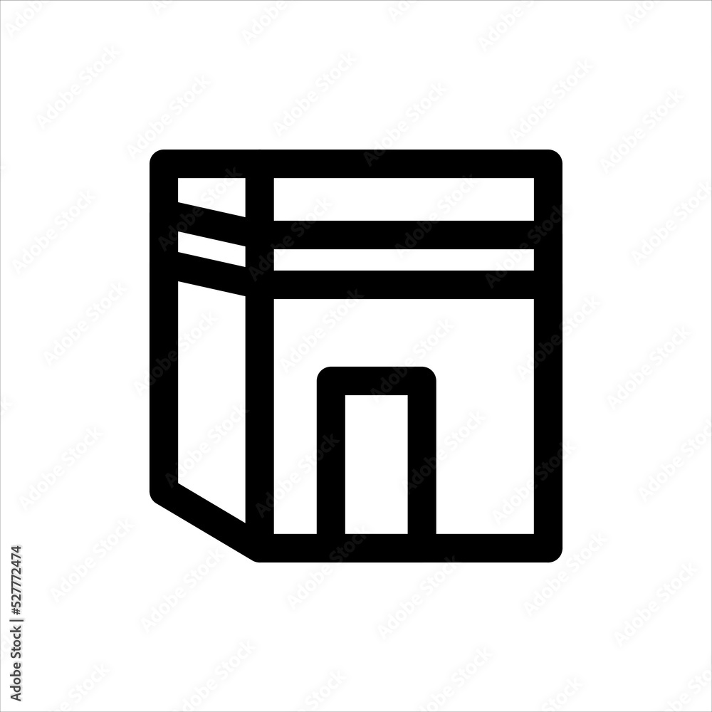 kaaba icon, outline style, editable vector kaaba icon, outline style, editable vector