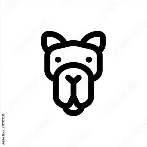 camel icon, outline style, editable vector
