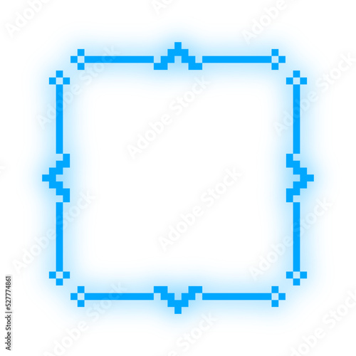 neon pixel square frame
