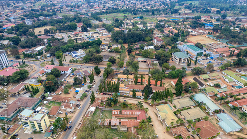 Aerial view of the Morogoro town in Tanzania