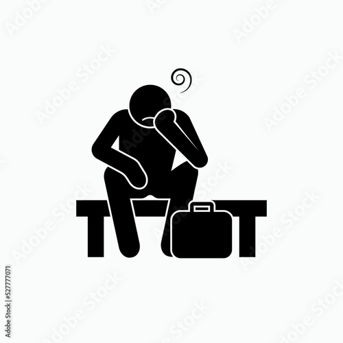 Fired Employee Icon. Need A Job Sign - Vector. Presented in Glyph Style