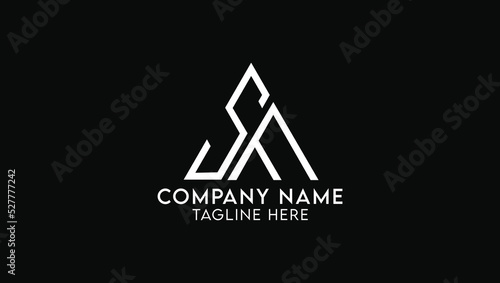 Letters SF Creative Name Initials Monogram Lettermark Minimal Modern Logo Design Template