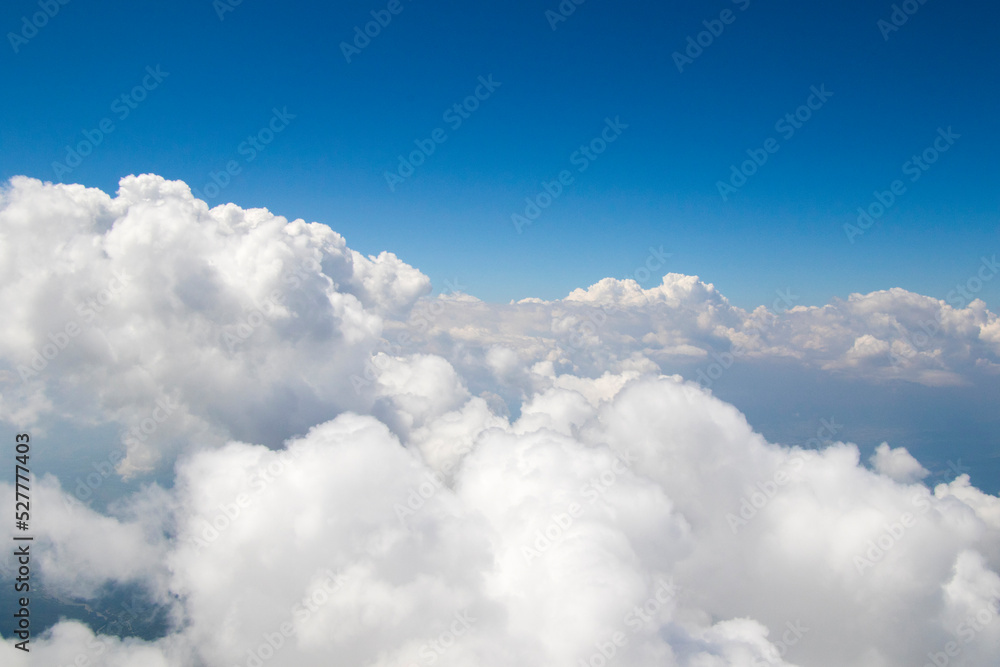 Clouds and blue sky view and landscape, blue and white colors Clouds and blue sky view and landscape, blue and white colors