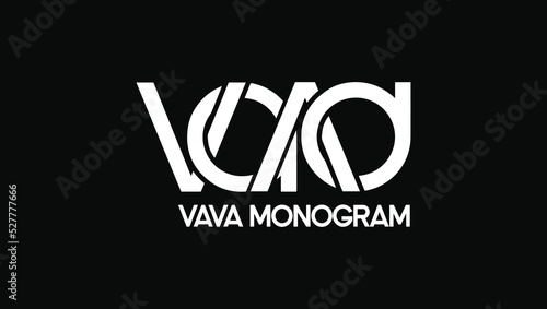 Letters VAVA Creative Name Initials Monogram Lettermark Minimal Modern Logo Design Template photo