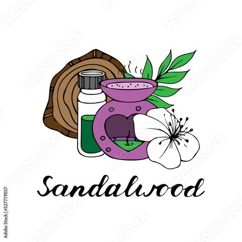 Decorative wax candles for relax and spa. Hand drawn doodle illustration. Line art vector set. Natural sandalwood aroma