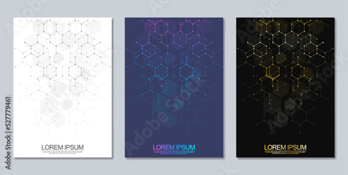 Abstract geometric background with hexagons shape pattern for a business brochure or cover book, page layout, flyer design, and poster template