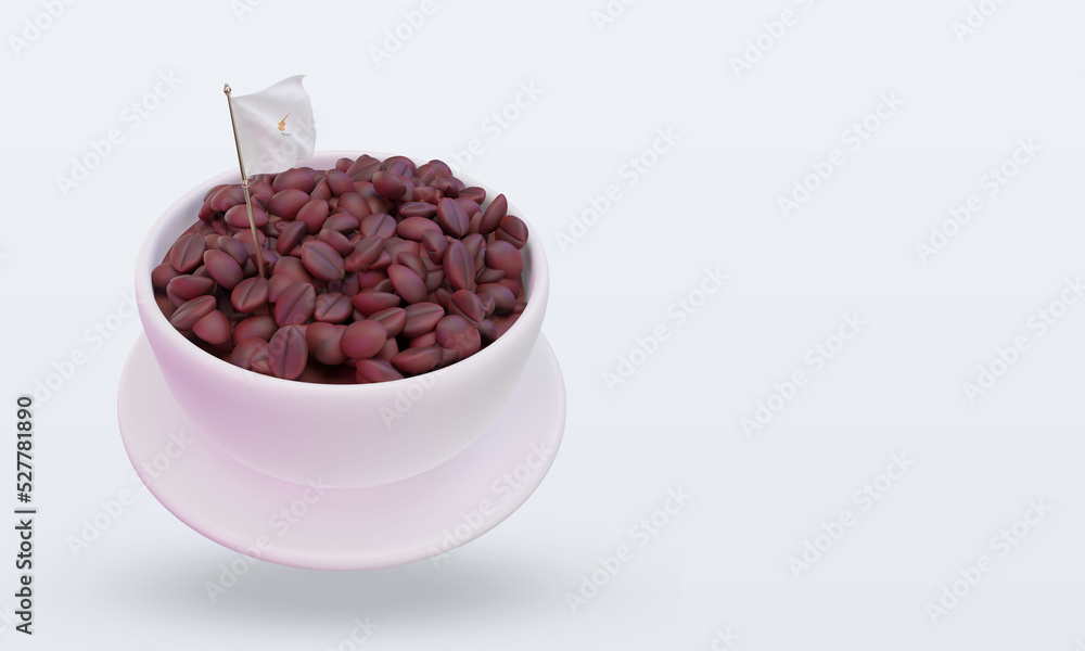 3d coffee day Cyprus flag rendering left view 3d coffee day Cyprus flag rendering left view