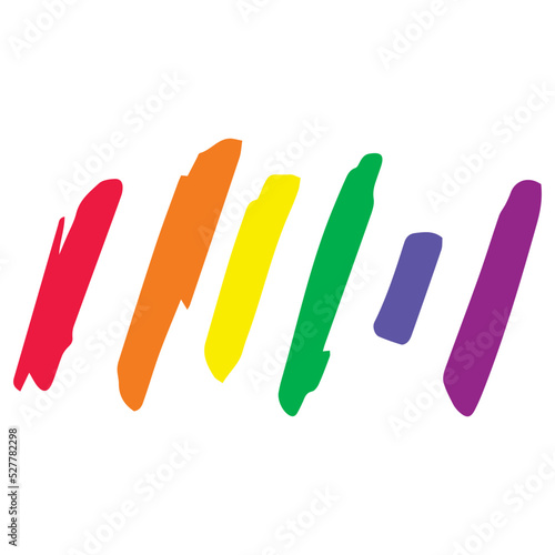 rainbow doodle slant line 