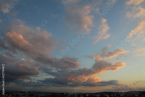 sky,clouds and sunset as picturesque view 