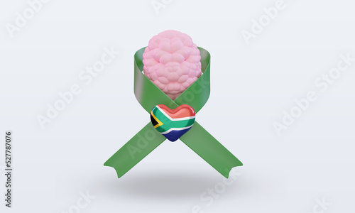 3d Mental Health day South Africa flag rendering front view