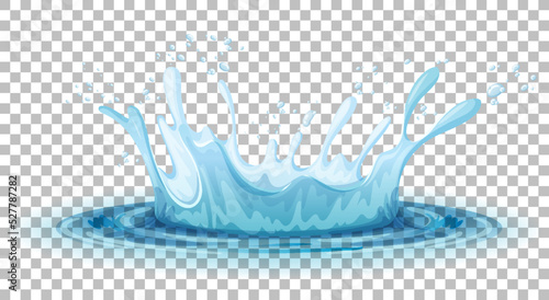 Water splash on grid background