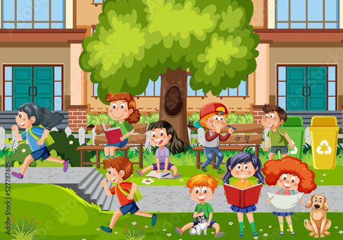 Happy children at school