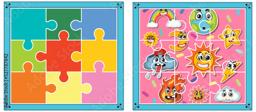 Jigsaw puzzle game template