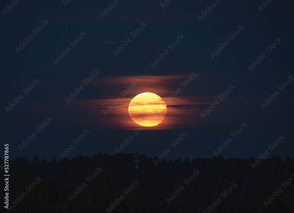 moon at sunset with clouds, nature moon at sunset with clouds, nature
