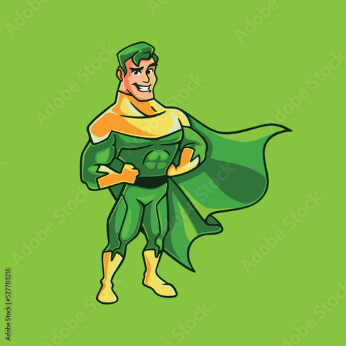 Eco Man Environment Superhero Cartoon Mascot